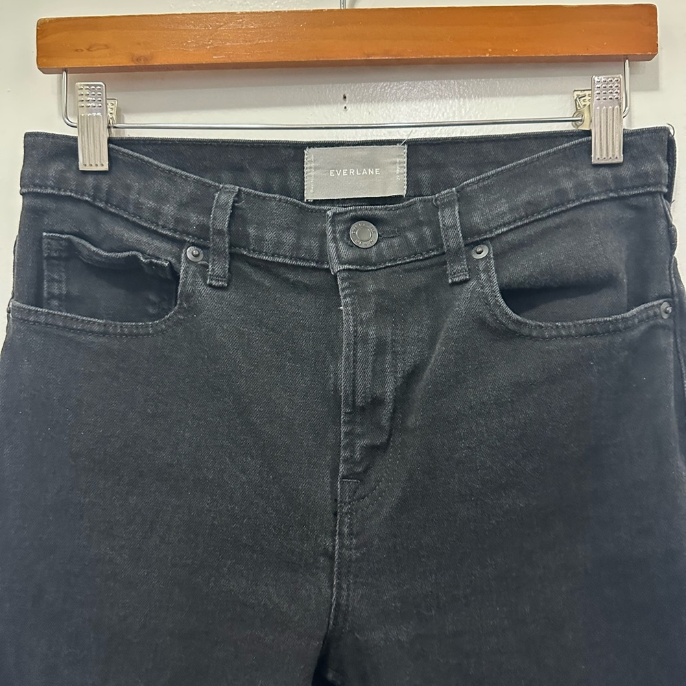 Everlane Kick Flare Cropped Jeans Washed Black Sz 29 - Picture 3 of 6